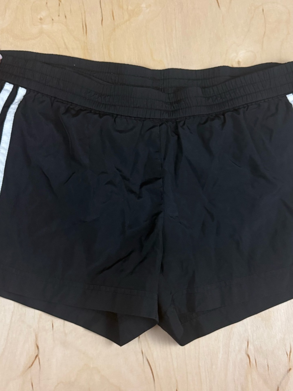 Old Navy Black Athletic Shorts with White Side Stripes